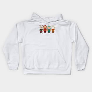 Adorable animals ready for winter Kids Hoodie